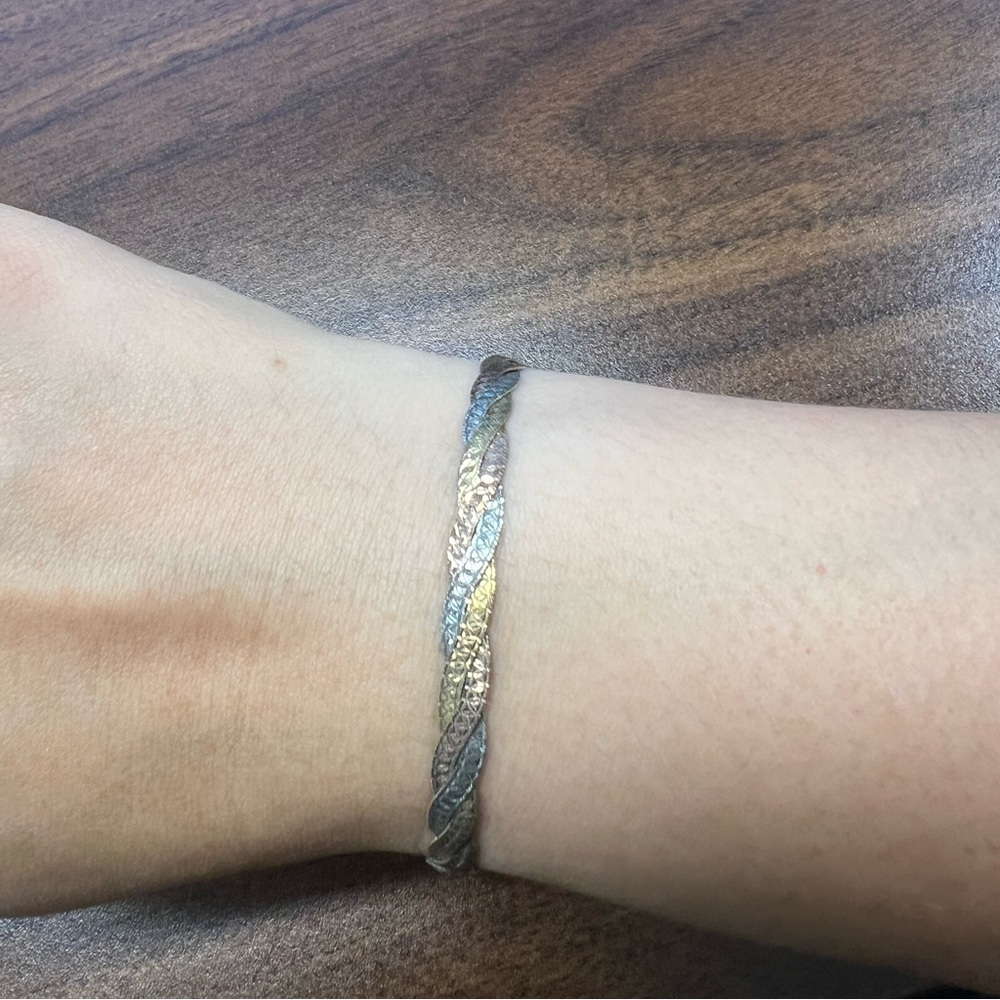 Tri-color 14kt Gold plated bracelet